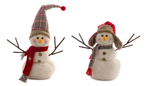 76765DS Snowman (Set Of 2) 14.25"H, 24"H Fabric By Melrose