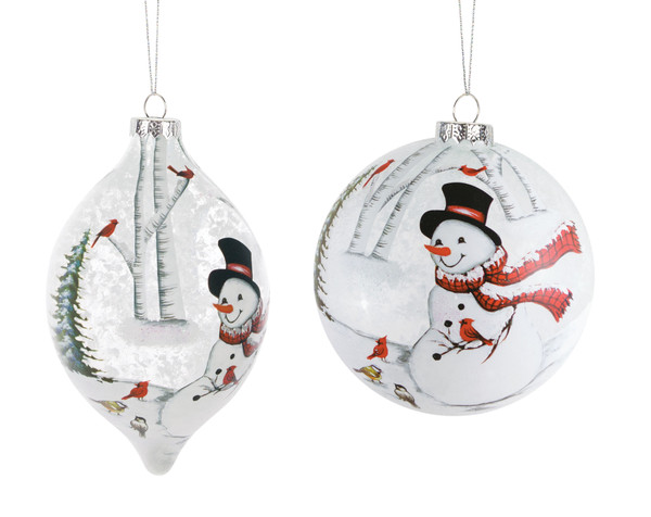 76892DS Snowman Ornament (Set Of 6) 5"H, 6"H Glass By Melrose