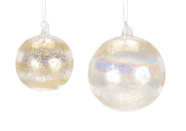 76916DS Ball Ornament (Set Of 4) 4.75"H, 5.5"H Glass By Melrose