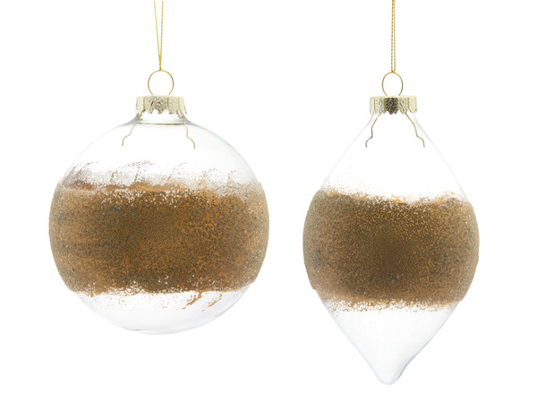 76919DS Ornament (Set Of 6) 4.75"H, 6"H Glass By Melrose