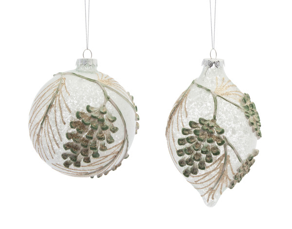 76924DS Pine Cone Ornament (Set Of 6) 5.75"H, 7"H Glass By Melrose