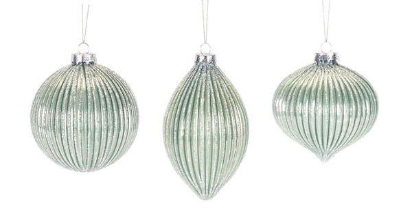 76973DS Ornament (Set Of 6) 4.5"H, 4.75"H, 6"H Glass By Melrose