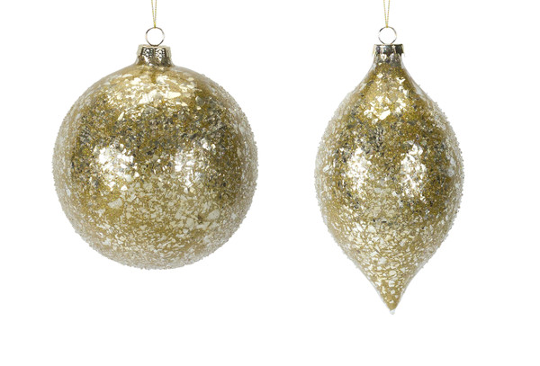 77000DS Ornament (Set Of 2) 7"H, 8.25"H Glass By Melrose