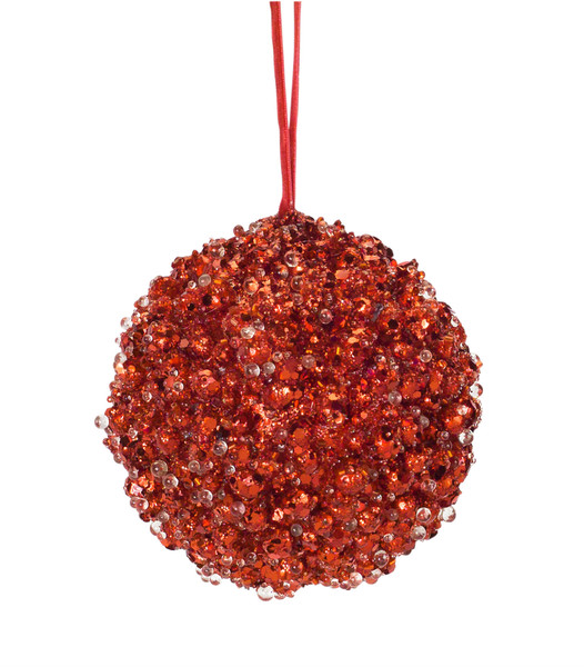 77214DS Beaded Ball Ornament (Set Of 6) 4.5"H Foam By Melrose