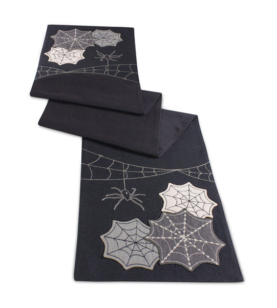 77588DS Spider And Web Runner 13"W X 72"L Polyester By Melrose