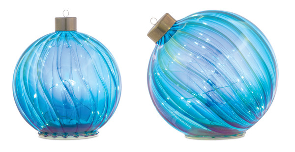 80050DS Tabletop Ornament (Set Of 2) 5.75"W X 7"H, 7"W X 7"H Glass 3 Aa Batteries, Not Included By Melrose