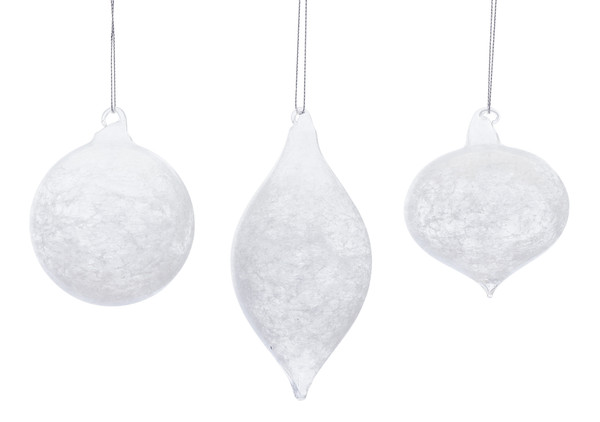 80074DS Ornament (Set Of 6) 4"H, 4.25"H, 5.5"H Glass By Melrose