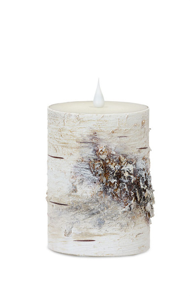 80253DS Led Birch Candle 3.5"D X 5"H (Set Of 2) With Remote By Melrose