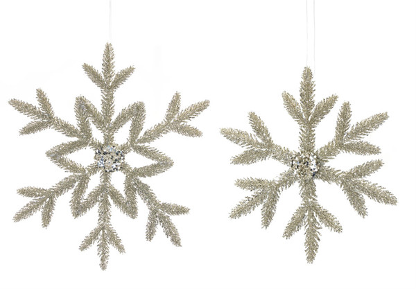 80319DS Snowflake (Set Of 12) 9.5"H, 14.5"H Plastic By Melrose