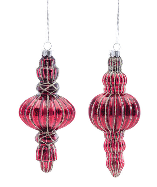80389DS Drop Ornament (Set Of 12) 6.5"H Glass By Melrose