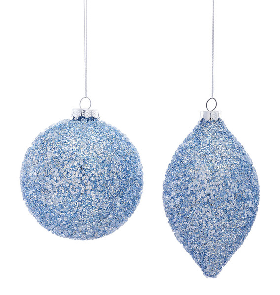 80402DS Ornament (Set Of 6) 5"H, 6.25"H Glass By Melrose