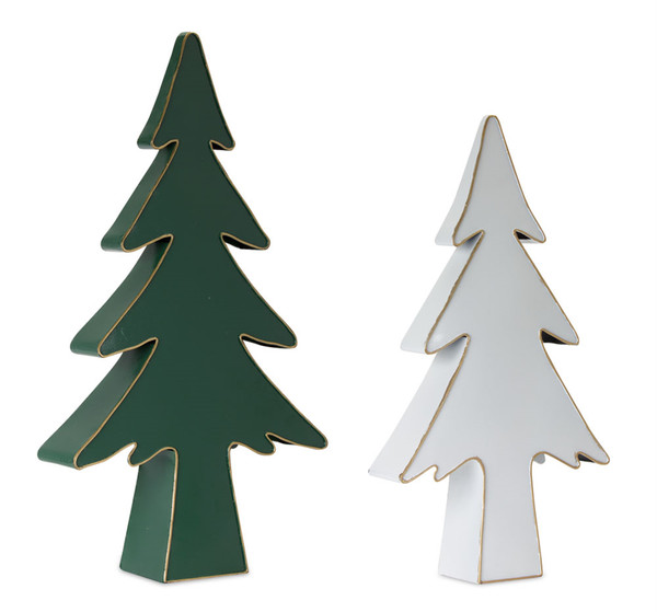 80433DS Tree (Set Of 2) 21"H, 24.5"H Wood By Melrose