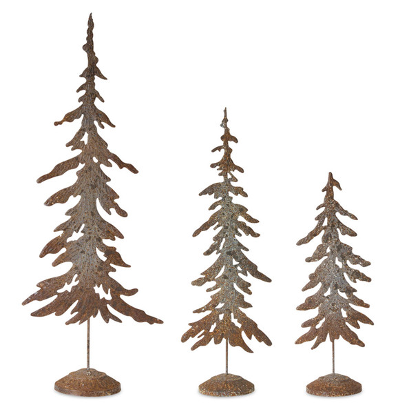 80490DS Tree (Set Of 3) 17.5"H, 22.5"H, 29.75"H Metal By Melrose