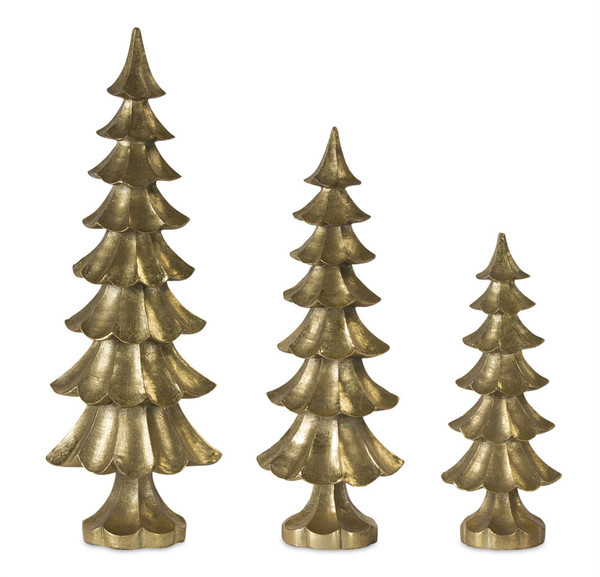 80581DS Tree (Set Of 3) 10.75"H, 14.75"H, 18"H Resin By Melrose