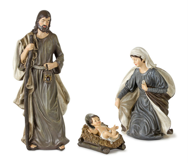 80709DS Holy Family (Set Of 3) 3.25"H, 8.5"H, 13"H Resin By Melrose