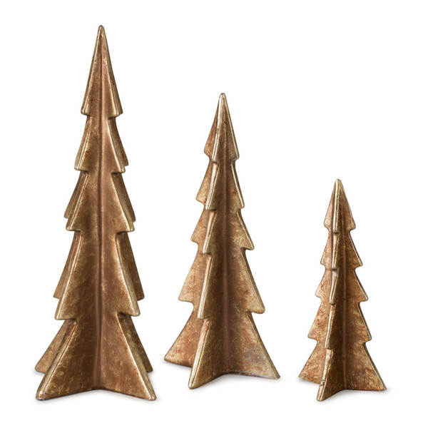 80719DS Tree (Set Of 3) 7.5"H, 10"H, 12.25"H Resin By Melrose