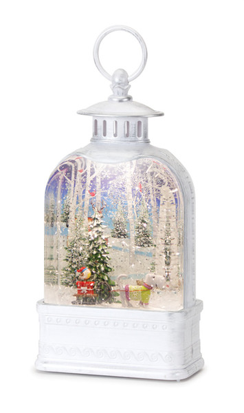 80798DS Snow Globe Television W/Dog 10.5"H Plastic 6 Hr Timer 3 Aa Batteries, Not Included Or Usb Cord Included By Melrose