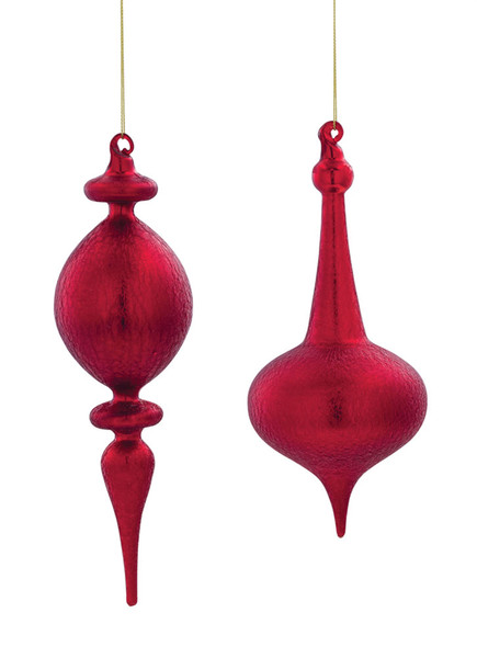 80801DS Ornament Drop (Set Of 6) 8.25"H Glass By Melrose