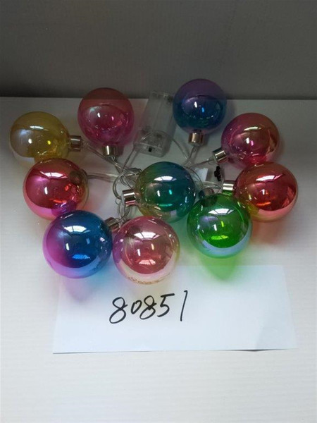 80851DS Ball Ornament Garland 5.5'L Glass 6 Hr Timer 2 Aa Batteries, Not Included By Melrose