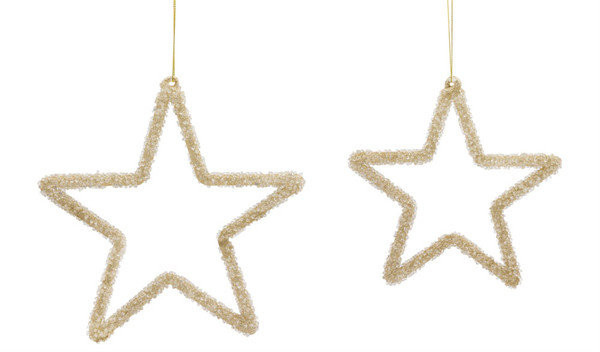 80901DS Star Ornament (Set Of 4) 7"H, 8.5"H Glass By Melrose