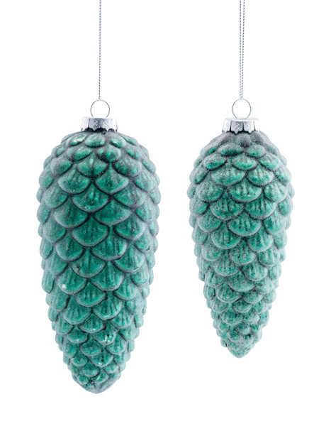 80913DS Pine Cone Ornament (Set Of 6) 6"H, 6.5"H Glass By Melrose