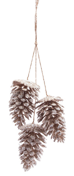 81182DS Pine Cone Drop Ornament 18"H (Set Of 6) Plastic By Melrose