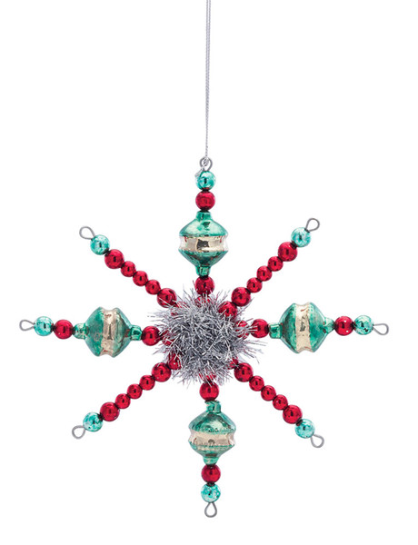 81190DS Snowflake Ornament 7"H (Set Of 6) Plastic By Melrose