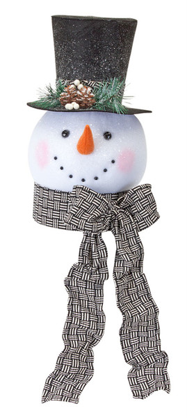81247DS Snowman Head 14.5"H (Set Of 2) Foam/Polyester By Melrose