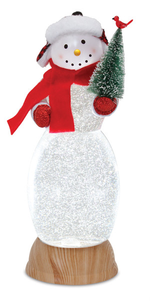 81283DS Snowman Snow Globe 12.5"H Acrylic 6 Hr Timer 3 Aa Batteries, Not Included By Melrose
