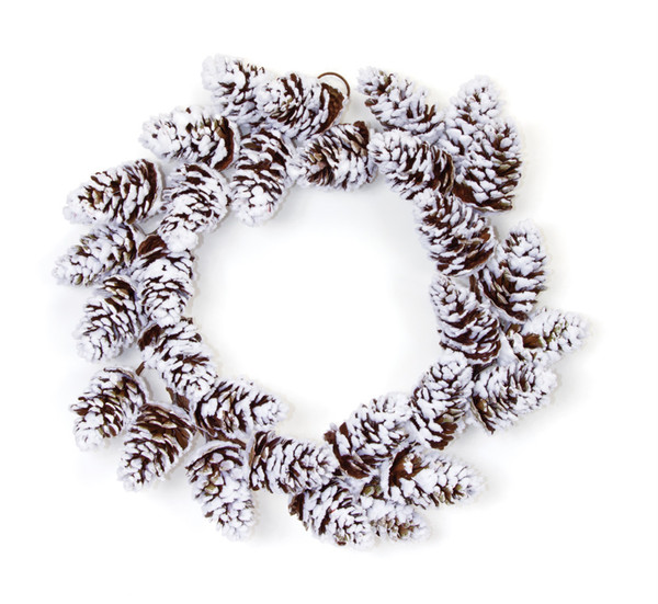 81309DS Pine Cone Wreath 18"D Plastic By Melrose