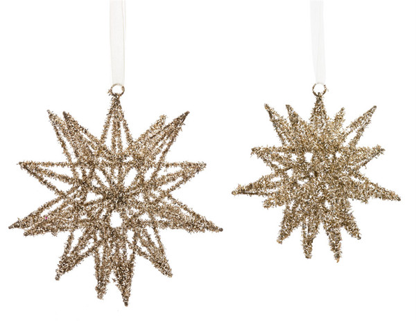 81440DS Star Ornament (Set Of 12) 7"H, 9"H Wire By Melrose