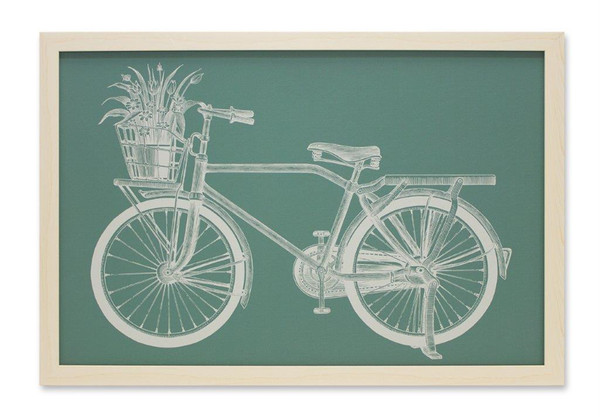 82157DS Bicycle Print 24.25"L X 16"H Plastic/Mdf By Melrose