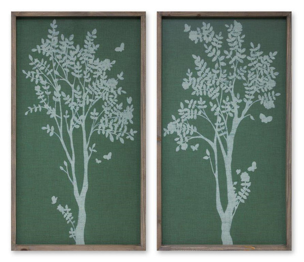 82210DS Tree Print (Set Of 2) 17.75"L X 31.5"H Mdf/Wood By Melrose
