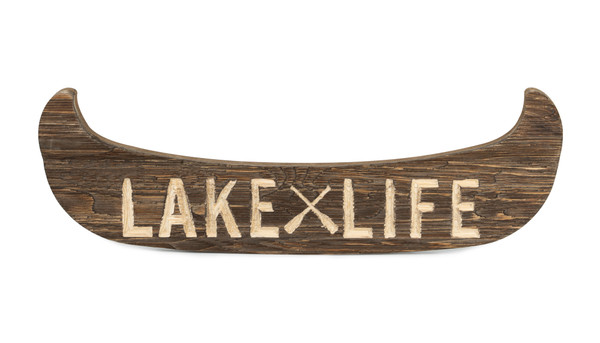 82320DS Lake Life Canoe Plaque 22"L X 7"H Wood/Mdf By Melrose