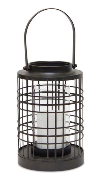 82507DS Lantern 7"D X 14.75"H Iron/Glass By Melrose