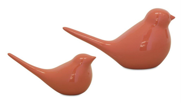 82562DS Bird (Set Of 2) 6.5"L X 3"H, 8"L X 4"H Resin By Melrose