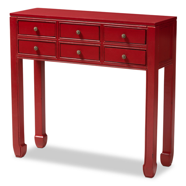 Baxton Studio Pomme Classic And Antique Console Table MIN18-Red-ST