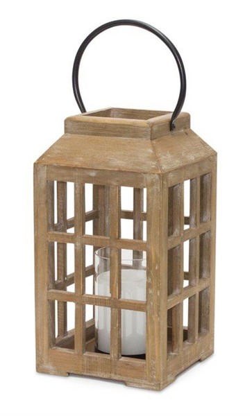 82650DS Lantern 6.75"D X 17"H Wood/Glass By Melrose