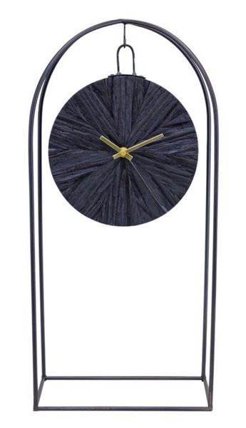 82703DS Clock 9.75"L X 20.25"H Iron/Wood By Melrose