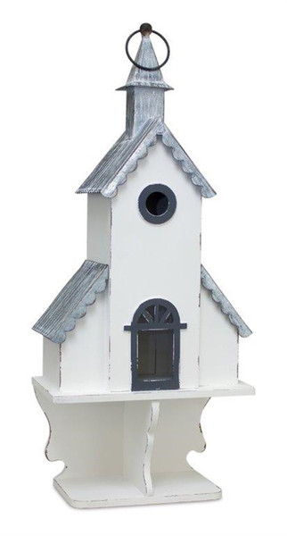 82759DS Church Bird House 10.5"L X 22.75"H Wood By Melrose
