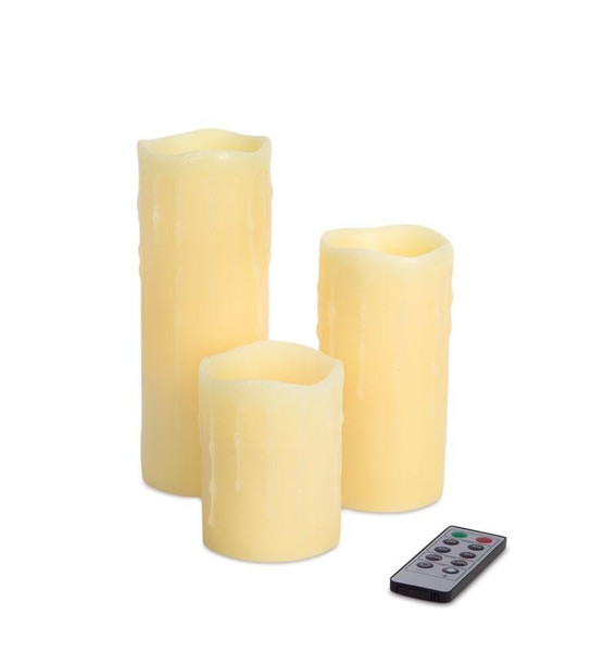 Led Remote Dripping Candles (Set Of 3) - (Pack Of 2) 53426 By Melrose