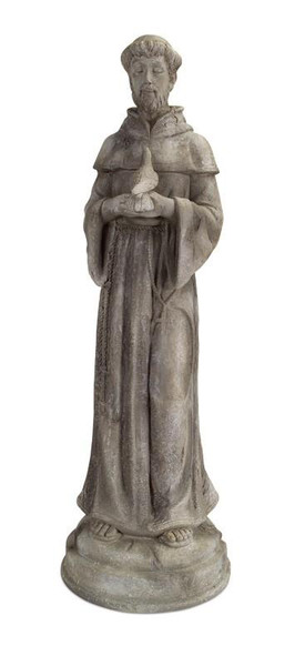 St. Francis Statue 34"H Polystone - (Pack Of 2) 58829 By Melrose