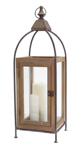 Wooden Lantern 27"H Metal/Wood/Glass - (Pack Of 2) 60845 By Melrose