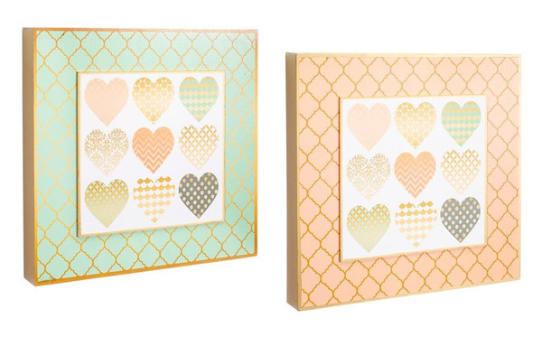 Heart Design Wall Plaques (2 Asst) - (Pack Of 2) 62548 By Melrose