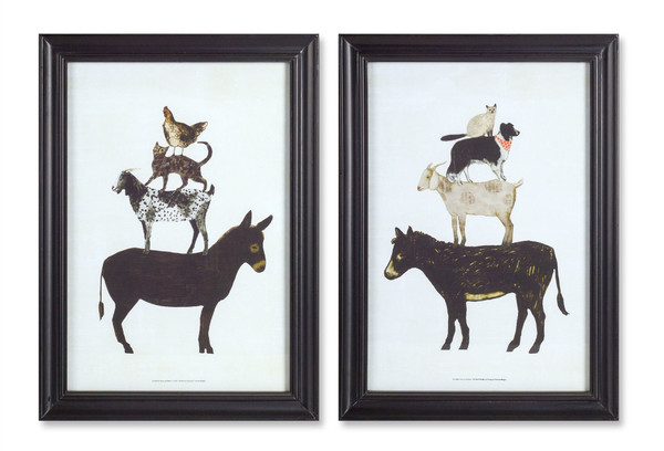 Framed Donkey Print (Set Of 2) 11.5" X 16"H Mdf 74338DS By Melrose