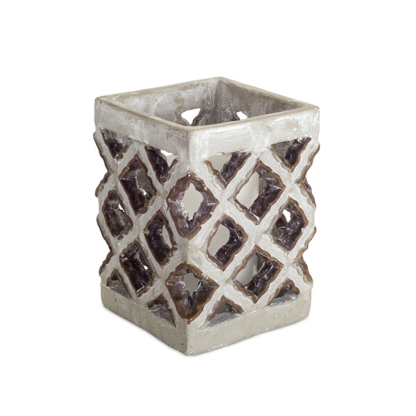 Candle Holder (Set Of 2) 6.5"H Cement 74569DS By Melrose