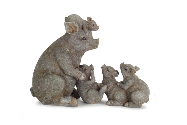 Pig Family (Set Of 2) 10.25" X 7.5"H Resin 74661DS By Melrose