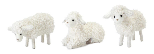 Melrose Lamb (Set Of 24) 3"H, 3.5"H, 4"H Polyester/Foam 78762DS