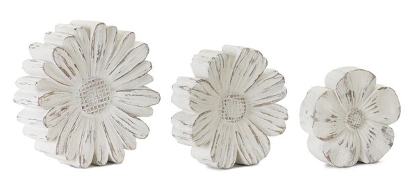 Melrose Flower (Set Of 3)5"H, 6"H, 7"H Resin/Stone Powder 78751DS