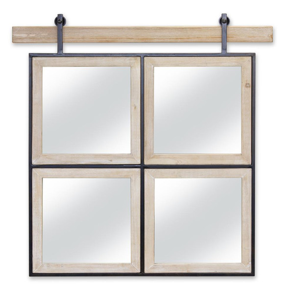 Melrose Wall Mirror (4 Panels) 30.5"L X 30.5"H Iron/Fir Wood/Mdf 78476DS